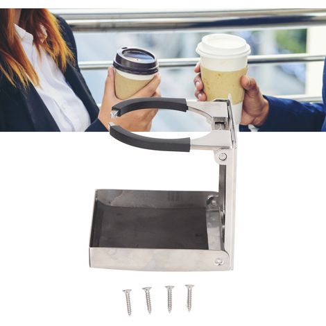 Porte-gobelet réglable en acier inoxydable de qualité marine, clip de fixation réglable de 53 à 80 mm, convient aux bateaux/yachts/camions/camping-cars. (1/5)