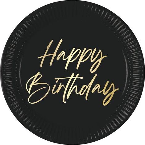 Piatti di carta "Buon Compleanno" da 23 cm, 8 pezzi