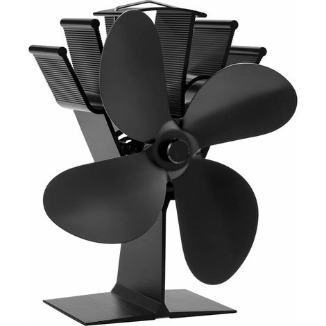 Ventilateur De Poêle à 4 Pages, Ventilateur De Cheminée Alimenté Par La Chaleur Générée Par Un Poêle à Bois/Charbon De Bois Ou à Granulés, Efficace, écologique Et Silencieux (1/5)
