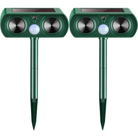 Solar-powered ultrasonic pest repellent for gardens, waterproof animal pest repellent, 2-pack (1/5)