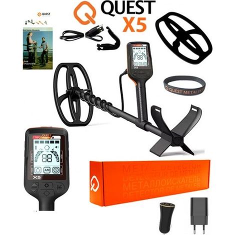 Quest Metal detector piastra 9x5 + Salva piastra - X5(Energy pack)