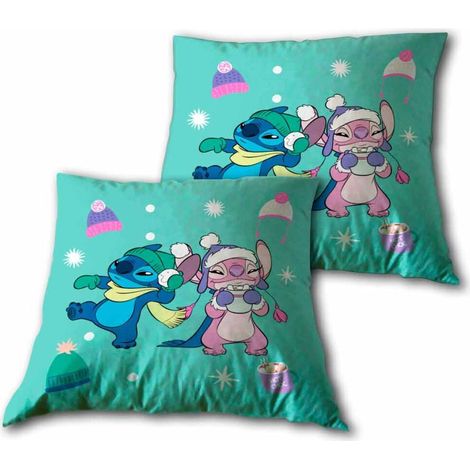 Coussin Stitch et Angel - Peluche douce, 45 x 45 cm