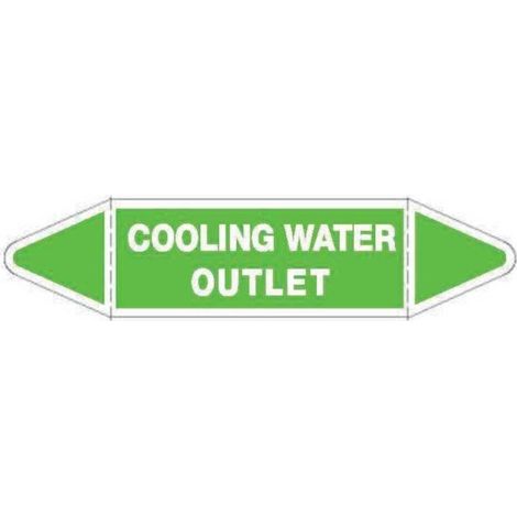 Klebeschild Kühlwasser Rücklauf, Englisch, 70 x 18
