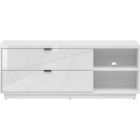 Mueble TV 2 cajones 2 compartimientos 156 cm Sven Blanco (1/4)