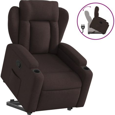 Maison Exclusive - Relaxsessel mit Aufstehhilfe Dunkelbraun Stoff