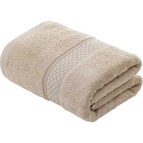 Serviettes de Bain Coton - Foncé - Treillis & Uni - 6 Pièces - Pour Salle de Bain & Lavabo (1/5)