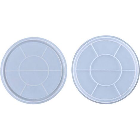 Moule en silicone pour résine, moule à plateau rond pour résine époxy, 1 pièce (1/4)