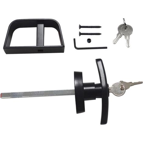 Verrou de porte en T avec 2 clés - Serrure de porte de 10,2 à 1,27 cm - Pour maison de jeu, poulailler, rangement de camping-car, grange, porte de hangar - Alliage de zinc (1/5)