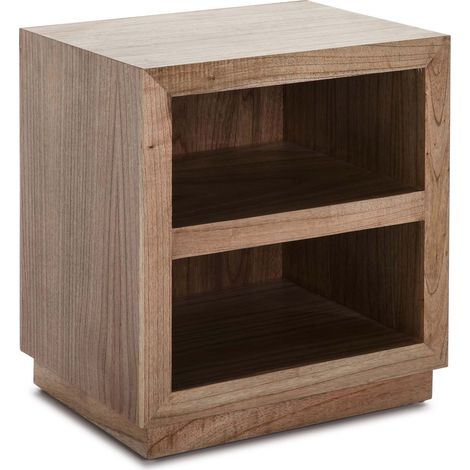 Table de chevet 2 niches bois massif foncé Telo