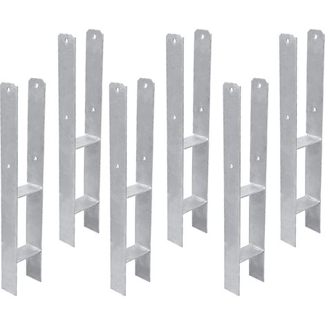 Wolketon Ancrage de poteau Support de poteau en H Ancrage de poteau encastré pour abris de voiture. maisons sur pilotis 6x 111MM