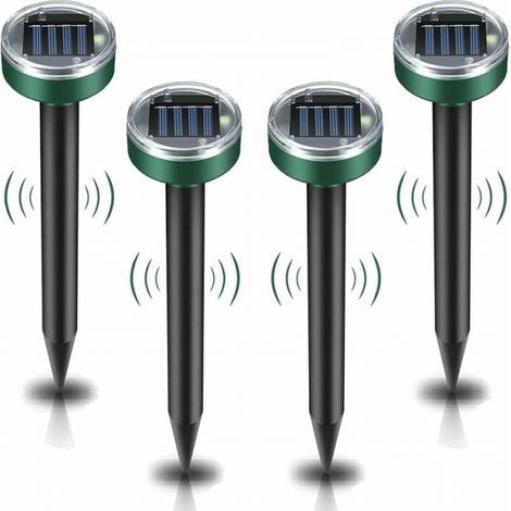 Repellente per topi a ultrasuoni ad energia solare, confezione da 4 pezzi, repellente per roditori, impermeabile IP65, repellente per topi da giardino (1/4)
