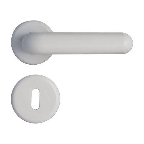 MANIGLIA KING ROSETTA FORO PATENT - RESINA BIANCA Q8 CF=PZ 2- 2 confezioni