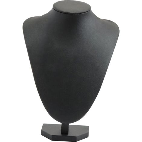 Schmuckbüste, dekorativer Büsten-Schmuckständer, Schmuckhalter aus Holz, schwarz, 29 x 21 cm (1/5)