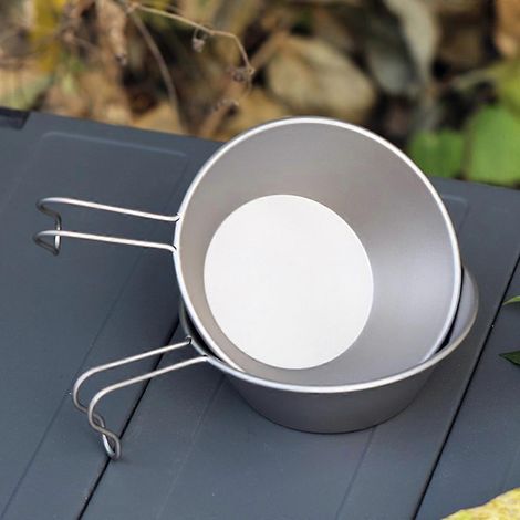 Bol en titane Lixada avec poignée, récipient pour repas, idéal pour le camping, la randonnée et les pique-niques. (1/5)