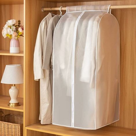 Hängender Kleidersack, 60 x 50 x 120 cm, PEVA, staub- und wasserdicht, schmutzabweisend und geruchsneutral, waschbar, wiederverwendbar, mit Reißverschluss