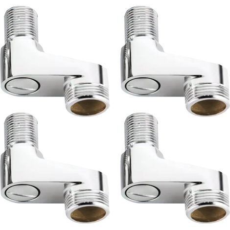 Lot de 4 adaptateurs de robinet de baignoire, 25 mm à 20 mm, kit d'installation de robinet de douche chromé, pièce de rechange avec bras oscillant réglable (1/5)