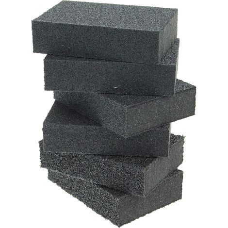 Set mit 6 Schleifschwämmen, Körnung 40-120, Schaumstoffbasis, Nass- und Trockenschleifen, Holz und Metall (1/3)