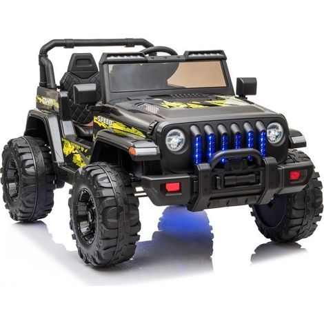 Macchinina elettrica per bambini CH9956 con luci LED e telecomando, colore nero (1/5)