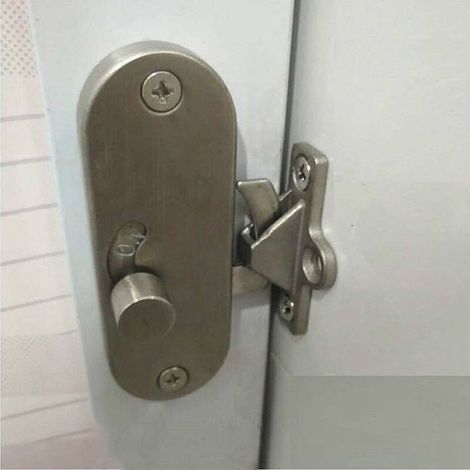 Verrou de porte coulissante à 90 degrés avec boucle à angle droit - Verrou de confidentialité pour portes coulissantes et serrures à came (1/5)