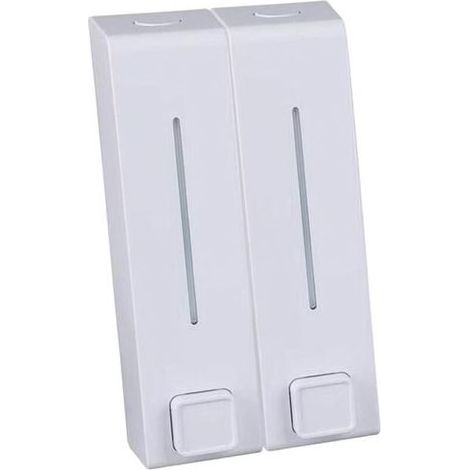Distributeur de Pompe de Douche Mural 2 en 1 pour Salle de Bain et Organisateur pour shampooing, Savon, après-shampooing, Gel Douche, pour Salle de, Blanche (1/5)