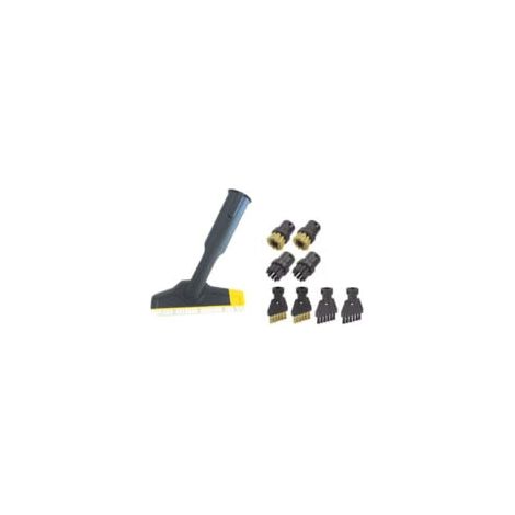 Kit vapeur 9 pièces, 1 grande brosse à joints, compatible avec Kärcher SC1/SC2/SC3/SC4/SC5 (2.863-334.0) – Accessoire pour nettoyeur vapeur avec raccord flexible pour carrelage et tête de brosse à joi (1/4)