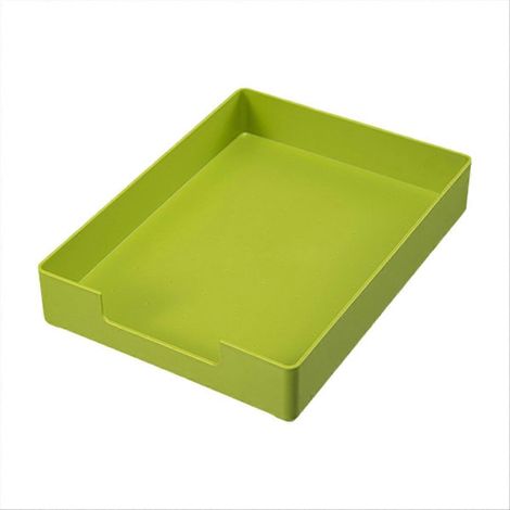 Plateau de rangement pour format lettre, porte-documents A4 en plastique, organiseur de dossiers, plateau empilable pour le bureau, l'école et la maison (vert) (1/5)