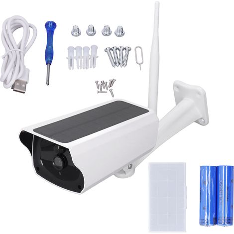 Caméra WiFi panneau solaire 1080P 2MP vision nocturne détection de mouvement PIR audio bidirectionnel stockage cloud IP67 étanche pour maison (1/5)