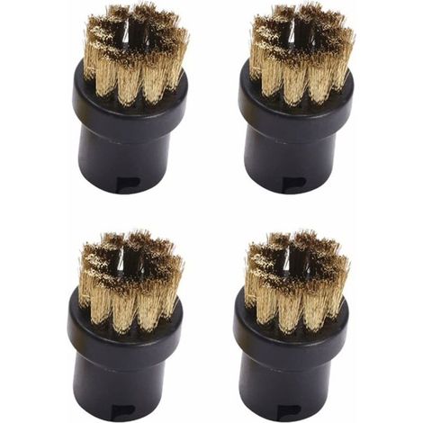 Lot de 4 brosses de nettoyage rondes de rechange pour nettoyeur vapeur Karcher SC1 SC2 SC3 SC4 SC5 SC7 (cuivre)