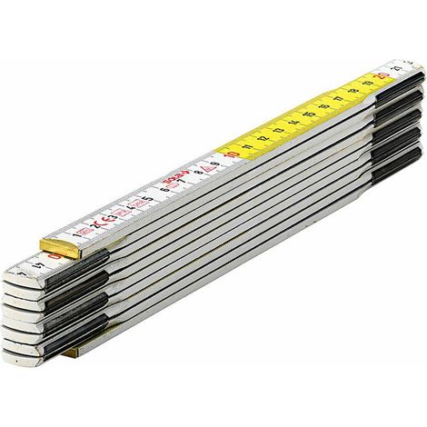 Sola HF 2/10 - Regla plegable 2 m, color blanco y amarillo