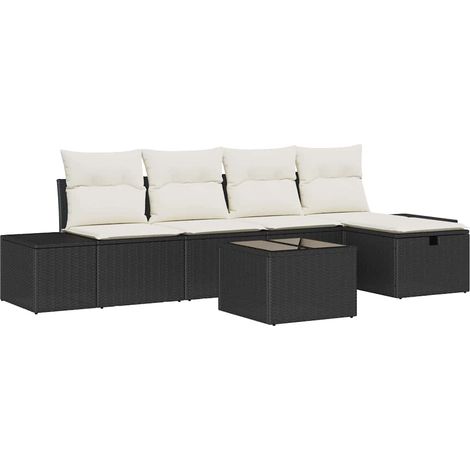 Maison Exclusive - Sofa Set mit Kissen 6 pcs Poly-Rattan