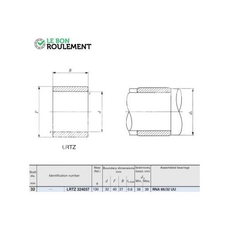Bague acier intérieure LRTZ324037-IKO