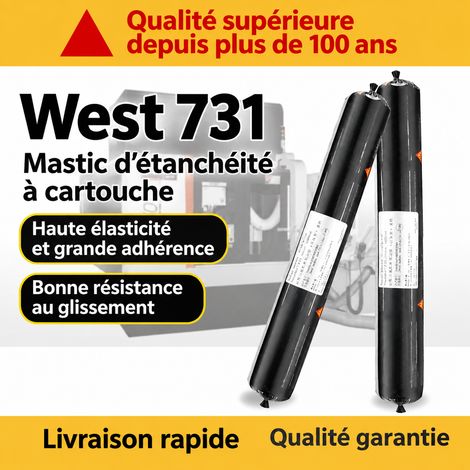 Mastic colle élastique polymère MS Sika 731 noir 600 ml étanchéité industrielle carrosserie 800 g – Livraison gratuite (1/5)