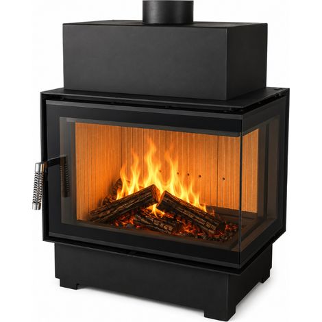 Insert à bois NORDFLAM - ROTEN 10 kW vitre d'angle droit - (1/5)