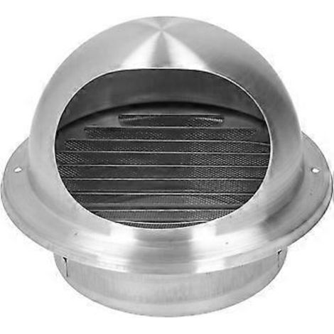 Grille de ventilation - Grille à persiennes - Hotte de ventilation murale - Hotte aspirante - Acier inoxydable - Ronde - Ø 190 mm - Pour conduit de 155 mm - Réutilisable (1/5)
