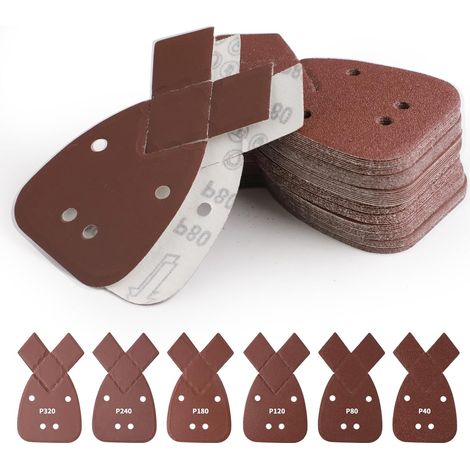 60 ponceuses triangulaires en papier de verre, feuilles abrasives souris (1/5)