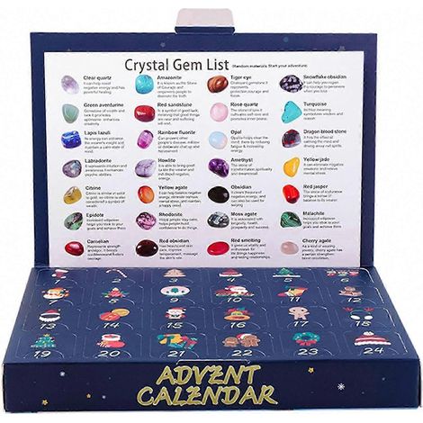 Adventskalender mit 24 Kristall-Edelsteinen für Kinder und Erwachsene – Weihnachtscountdown mit einzigartigen Kristallen und Mineralien für Jungen und Mädchen (1/5)