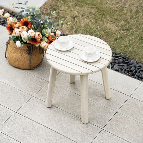 Abrihome Solid Acacia Wood Outdoor Sofa Set – Flat Pack, Antibacterial & Pest Repellent – Side Table 45x45x45cm