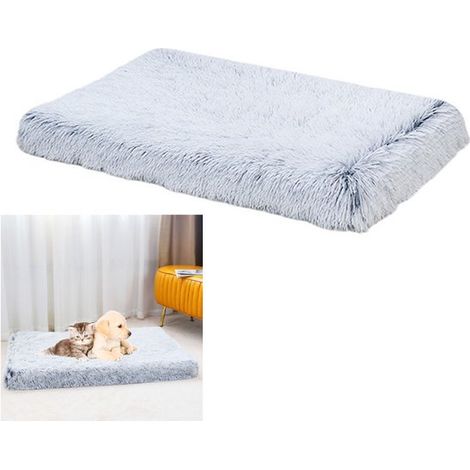 Cama para jaula de perro, Alfombra para perros, Cesta relajante para perros con ansiedad, Cesta suave para mascotas, Modelo en L 75508cm, Gris (1/5)