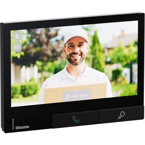 Poste intérieur Classe 300X Noir avec boucle inductive  BTICINO BT344746