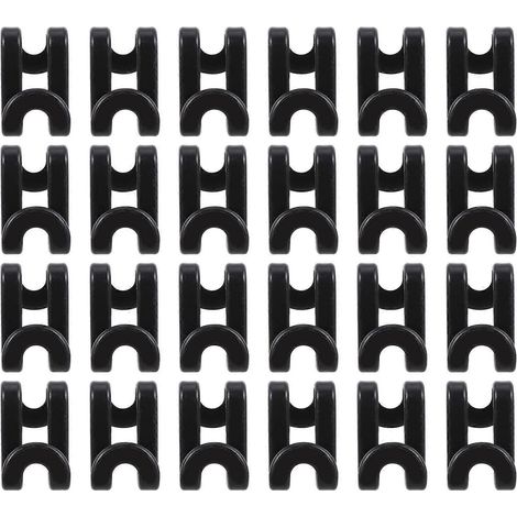 Lot de 24 crochets de connexion pour cintres, mini crochets en cascade pour cintres, gain de place-4.00X2.50X2.50CM-Black (1/2)