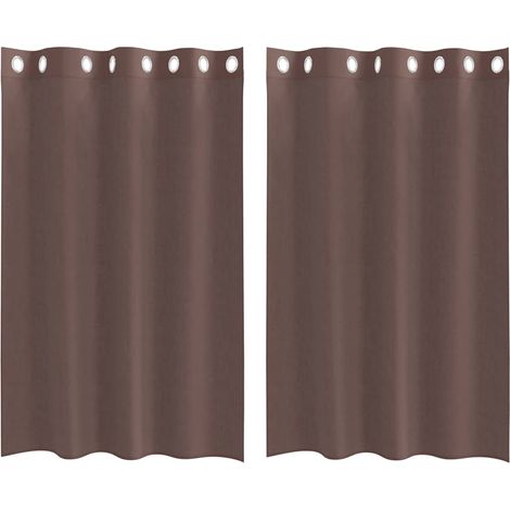 Maison Exclusive - Voile Vorhänge mit Ösen 2 Stk. Braun 140x175 c