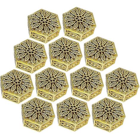 Boîte à bonbons décorative dorée, compatible avec le rangement, lot de 12 pièces en plastique (1/5)
