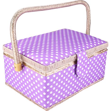 Panier de Couture Artisanal Boîte de Rangement en Tissu pour Fils et Aiguilles Organiseur Domicile à Rabat (1/5)