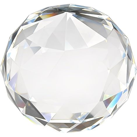 Bouton de meuble en cristal, sphère à facettes 5 cm (2 po), style (1/5)