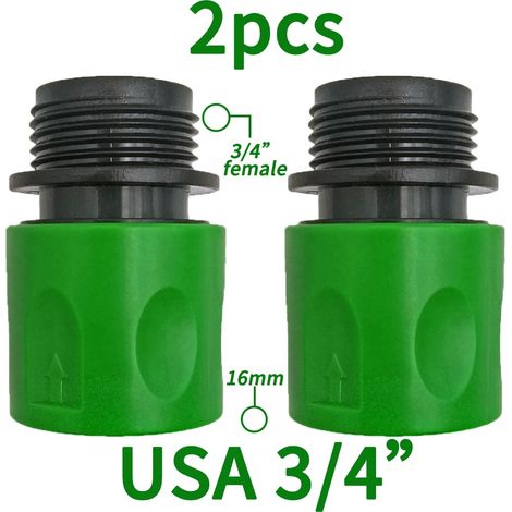 (l-USA-2pcs-3/4'') Raccord rapide EURO USA 3/4 pouce mâle fileté pour tuyau d'arrosage, système d'irrigation goutte à goutte (1/5)
