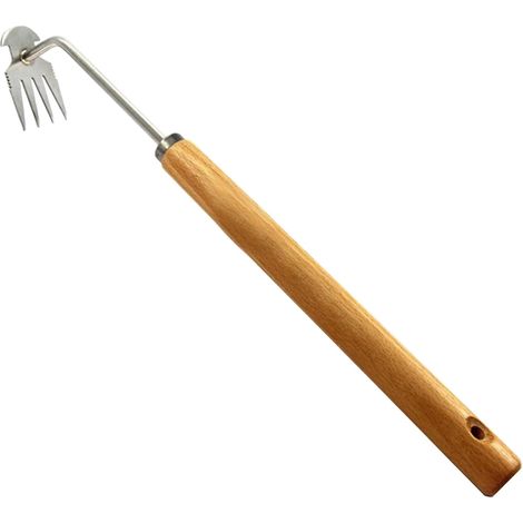 Désherbeur 2 en 1 avec manche de 40 cm - En acier inoxydable - Avec manche - Outil de jardinage (1/5)