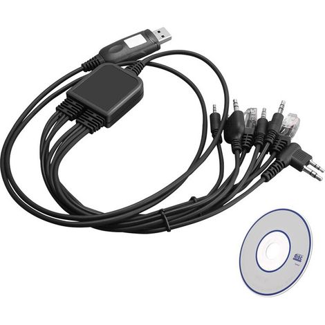 NEUES 8-in-1-USB-Programmierkabel für Handfunkgeräte, Autoradios, CDs und Software