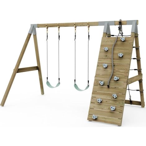 Premium Double Swing with Up and Over Wall - Flex and Baby Navy Blue