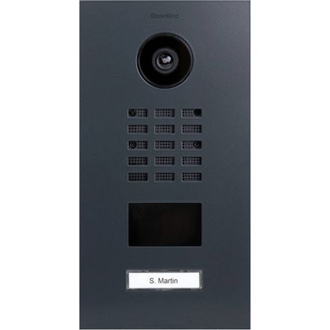 DoorBird D2101V Interphone vidéo IP Ethernet Station extérieure acier inoxydable, RAL 7016 (satiné) W493152 (1/2)
