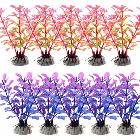 10 plantes artificielles hautes, utilisées pour la décoration d'aquarium, plantes d'aquarium, (1/5)